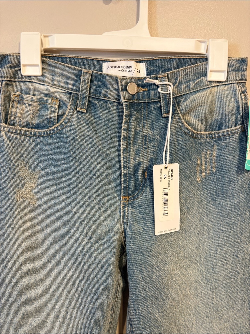Just Black Denim NWT Relaxed Straight Jeans Medium Denim Women's 25 Stitch Fix - Picture 3 of 7